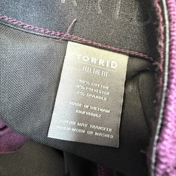 Torrid Pants Womens Plus Size 24R Bombshell Skinny Corduroy Plum Purple NWT NEW - Picture 6 of 6